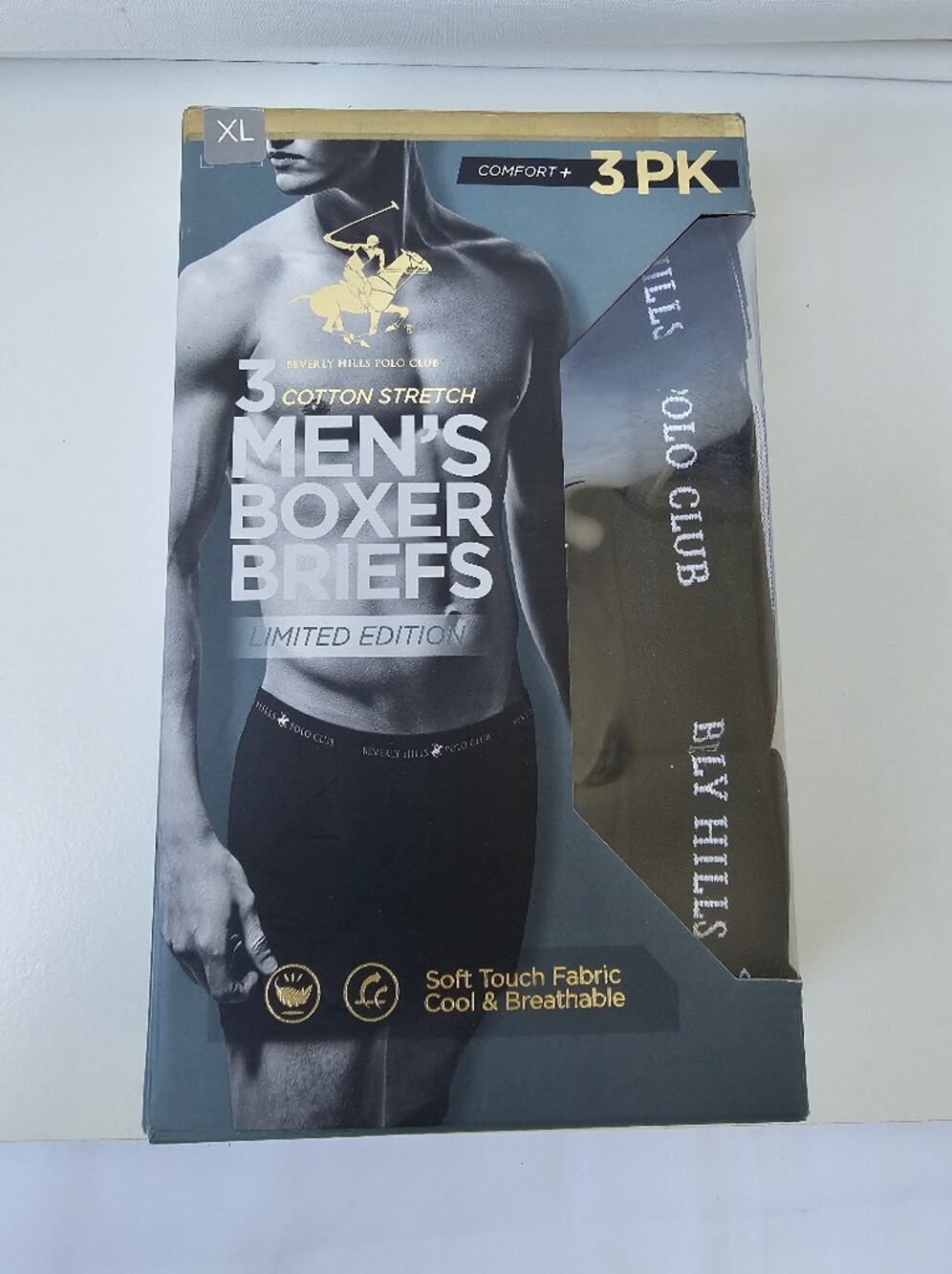 NIB Beverly Hills Polo Club Men's Boxer Briefs 3-Pack - Size XL - Limited Editio